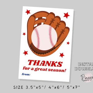 Danke für eine tolle Saison Baseball Cookie Karte, Baseball Thema Zuckerkeks Karte, Baseball Coach Dankeschön Karte