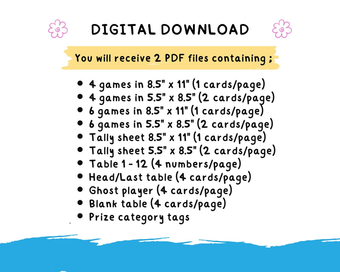 Aloha Bunco Score Cards Printable, Summer Bunco Sheet, Bunco Tally ...