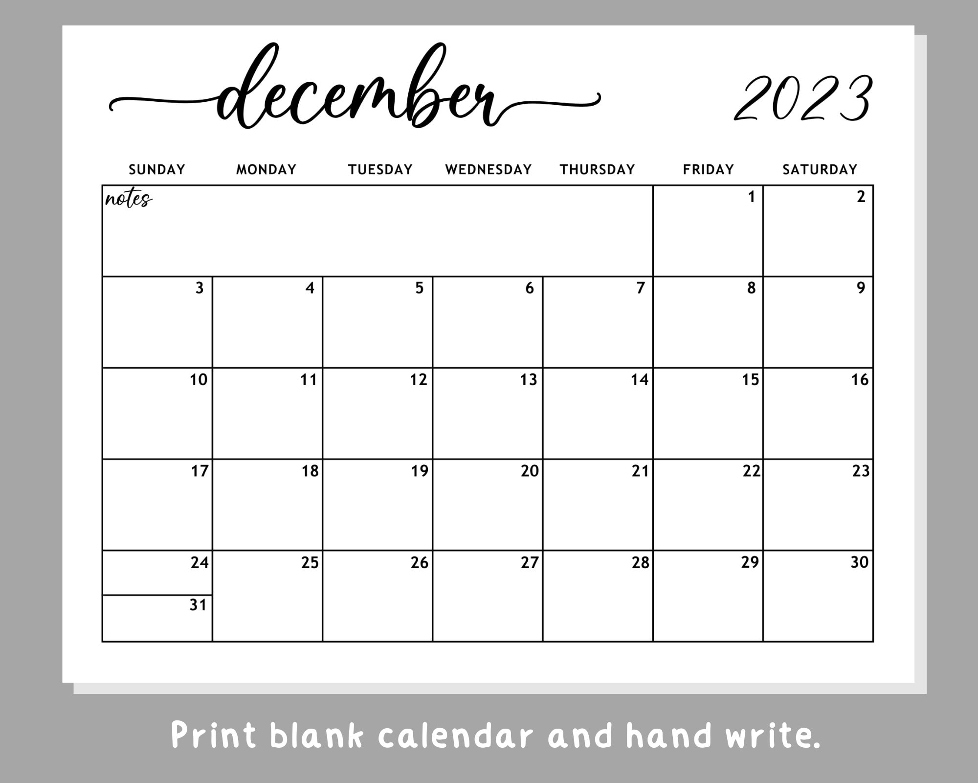 Editable December Calendar 2024, Printable Calendar December 2024