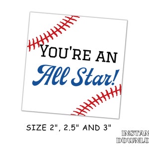 Du bist ein All Star Baseball Tags druckbare, Baseball Keks Tag, Baseball Coach Geschenk Tags, Baseball Favor Tags, Baseball Themen Geschenkanhänger
