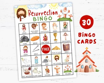 Resurrection Bingo Cards Printable, Resurrection Games, Resurrection Activities Christian, Easter Bingo, Christian Bingo Games, Spring Bingo
