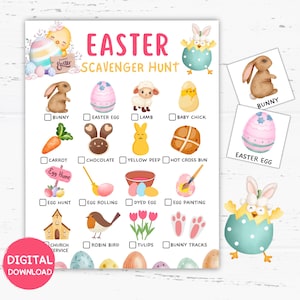 Easter Scavenger Hunt Game Printable, Spring Scavenger Hunt for Kids and Teens, Easter Game, Easter Party Games, Easter Activities Classroom