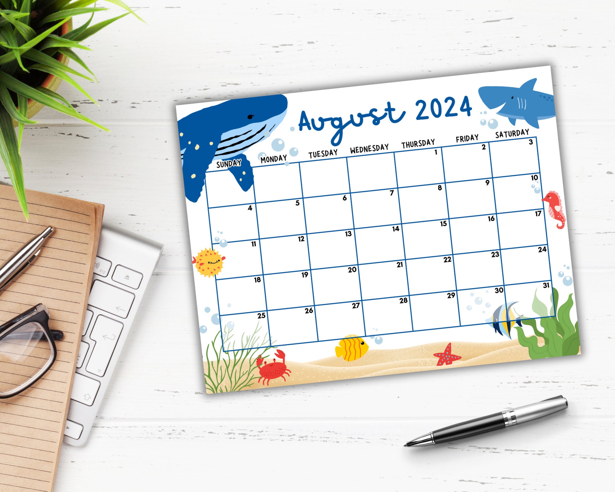 EDITABLE August 2024 Calendar Printable - Il Fullxfull.6152874057 Icmj 