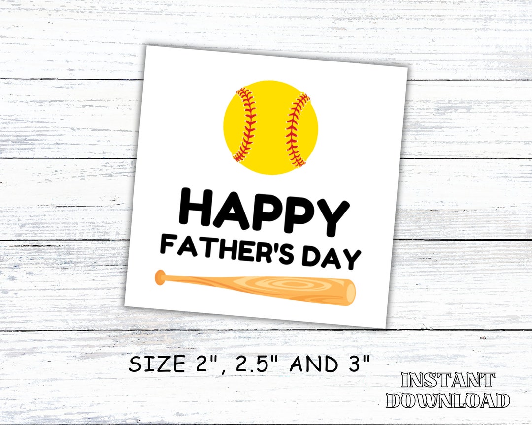 Softball Father's Day Gift Tags, Softball Gifts for DAD Ideas, Softball