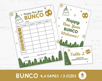 Happy New Year Party Bunco Score Cards Printable, Christmas Bunco, Tally Sheets, New Year Games, New Year Activities, Family Party Favors