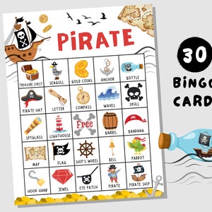 Pirate Bingo Cards, Pirate Activities, Pirate Birthday Party Printable, Pirate Game, Pirate Party Favors