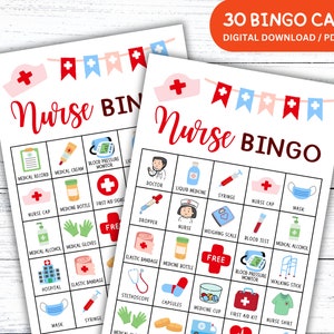 Tarjetas de bingo de enfermeras imprimibles, Bingo médico, Bingo de doctores, Juegos de enfermeras imprimibles, Actividades de enfermeras imprimibles, Juegos familiares de enfermeras