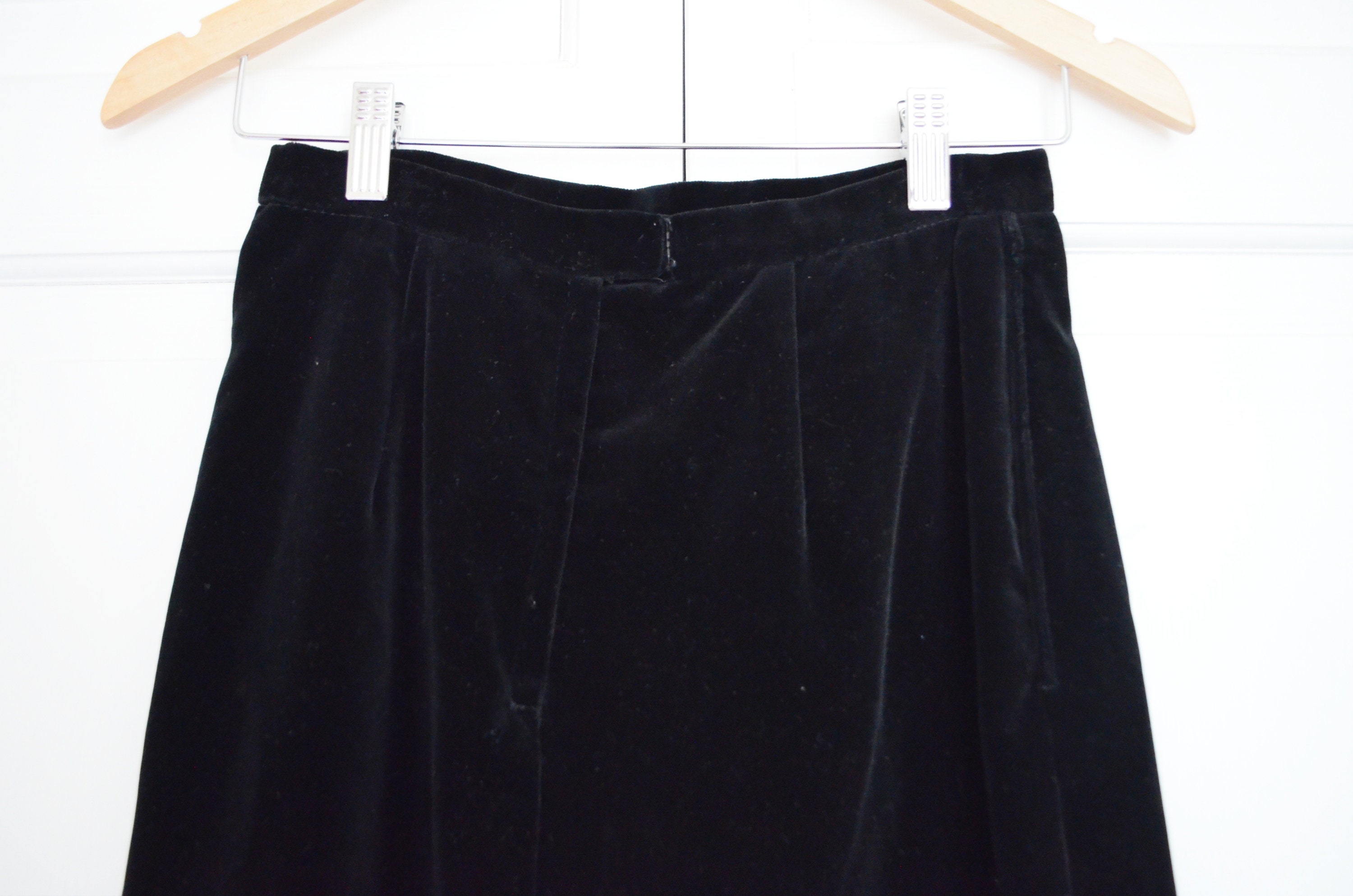 Vintage Black Velvet Pencil Skirt / Stanley Blacker Fully | Etsy