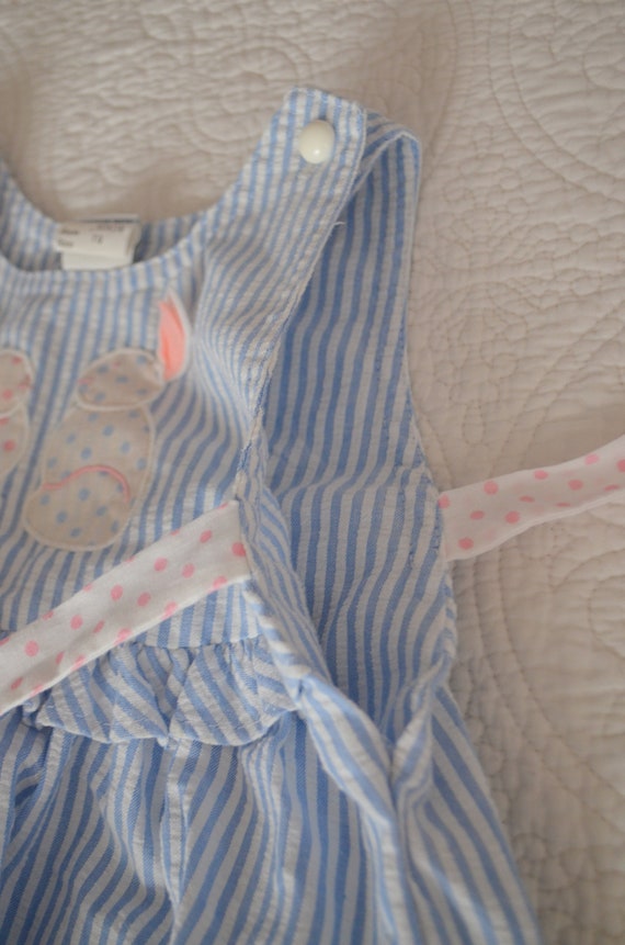 Vintage Blue and White Seersucker Toddler Girls' … - image 5