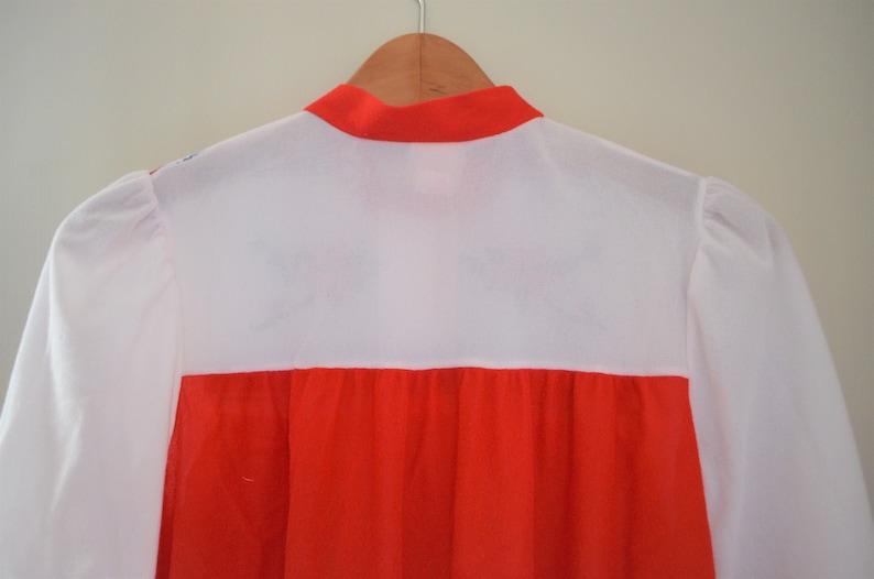 Vintage Women/'s Red /& White Nightgown JCPenney Sleepwear Long Nightgown Retro Red and White Pajama Dress with Floral Design