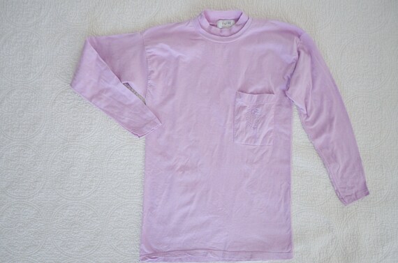 Vintage Light Purple Long Sleeve T-shirt Size M /… - image 7