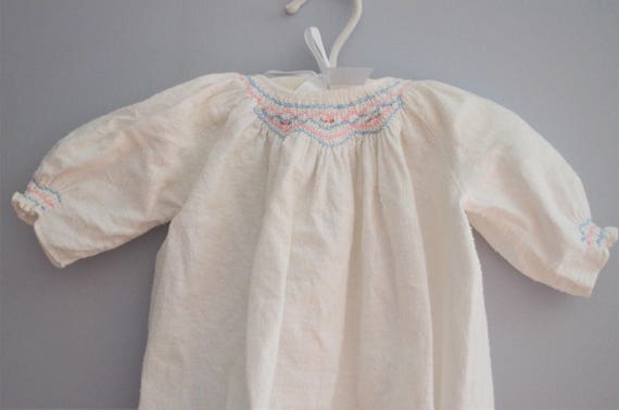 smocked baby gown