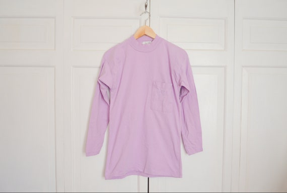 Vintage Light Purple Long Sleeve T-shirt Size M /… - image 1