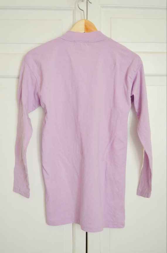 Vintage Light Purple Long Sleeve T-shirt Size M /… - image 4