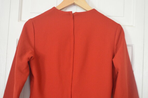 Women's Vintage Waffle Knit Burnt Orange Dress / … - image 7