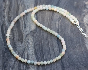 Beryl necklace, Beaded necklace,  Beryl choker, beaded choker, morganite necklace