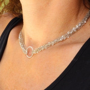 multichain choker, choker delicate necklace, lariat choker, multichain necklace, hoop necklace, hoop choker, multistrand choker, BAND CHOKER
