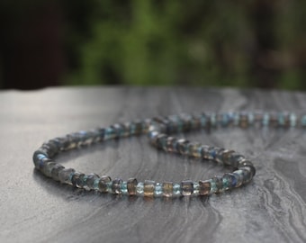 Apatite necklace, Beaded necklace, Labradorite necklace, dainty necklace, apatite and labradorite necklace, sparkly necklace, beaded choker