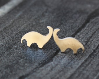 Dinosaur studs, Dinosaur sterling silver earrings, Minion earrings, Sterling silver stud earrings, minimalist stud earrings, dainty earrings