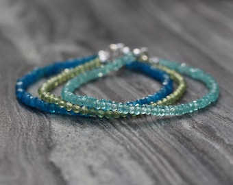 Beaded bracelet,  gemstone bracelet, dainty bracelet, birthstone bracelet, aquamarine bracelet, amethyst bracelet, skinny bracelet