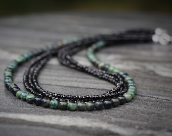 KambaBa jasper necklace, Beaded neckace, dainty beaded necklace, Kambaba necklace, jasper necklace, jasper beaded necklace, necklace set