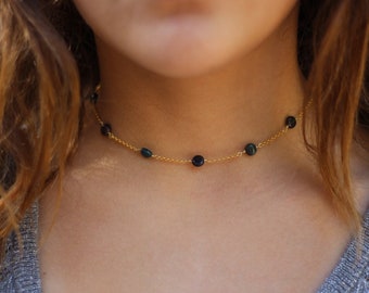 Opal rosary necklace, opal necklace, beaded choker, opal rosary, dainty choker necklace, dainty necklace set, opal set