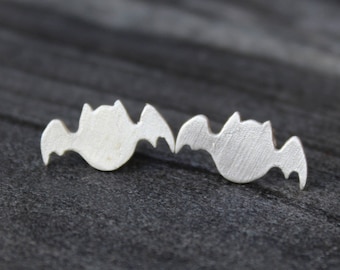 Bat studs, Owl studs, Miniature earrings, Sterling silver stud earrings, owl earrings, minimalist bat earrings, bat earrings