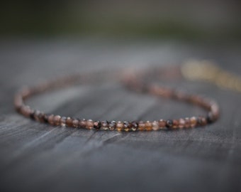 Andalusite necklace, Andalusite choker, beaded choker, dainty beaded necklace, dainty choker necklace, dainty necklace, necklace set