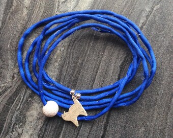 Silk ribbon bracelet, multistrand bracelet, charm bracelet, silk wrap bracelet, woven silk bracelet, boho bracelet, fairy ribbon bracelet