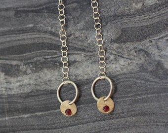 Long chain earrings, Disc earrings, chain earrings, drop disc earrings, grecian earrings, Chain and disc earrings, greek earrings