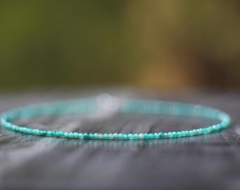 Silimanite necklace, Ultra dainty Silimanite necklace, dainty beaded necklace, Silimanite choker, beaded necklace, beaded choker