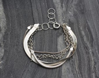 multichain bracelet, chain bracelet, silver chain bracelet, dainty chain bracelet, multistrand bracelet, multistrand chain bracelet