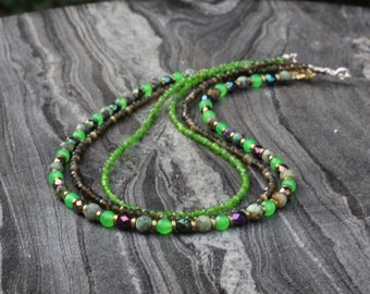 Turquoise necklace, beaded necklace, gemstone necklace, necklace set, sparkly necklace, turquoise necklace set, gemstone necklace