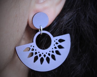 Wooden earrings, birch earrings, oval wooden earrings, floral earrings, lazer cut wooden earrings, wooden beaded earrings, wood earrings