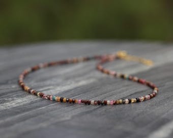 Aurelite necklace, Ultra dainty, beaded necklace dainty beaded necklace, Aurelite choker, beaded choker