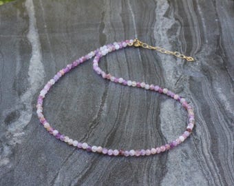 Lepidolite necklace, Lepidolite choker, beaded choker, dainty beaded necklace, dainty choker necklace, dainty necklace, necklace set