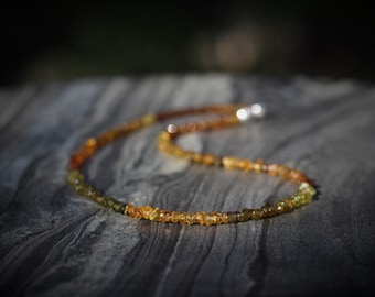 Tourmaline necklace, tourmaline choker, beaded choker, dainty beaded necklace, dainty choker necklace, dainty necklace, petrol tourmaline