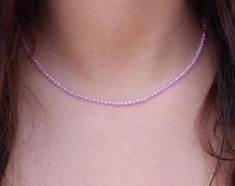 Zirconia necklace, zircon choker, Ultra dainty necklace, beaded necklace, dainty choker necklace, dainty beaded necklace
