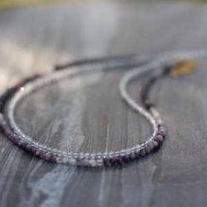 Sugilite necklace, Sugilite choker, beaded choker, dainty beaded necklace, dainty choker necklace, dainty necklace, necklace set image 7