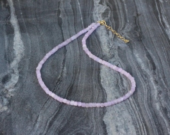 Kunzite necklace, Ultra dainty, Kunzite necklace, dainty beaded necklace, Kunzite choker, beaded choker