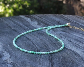 Variscite necklace, Ultra dainty, Variscite necklace, dainty beaded necklace, Variscite choker, beaded choker