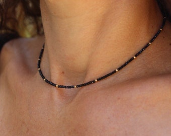 Spinel necklace, Beaded choker, dainty beaded choker, Ultra dainty spinel necklace, dainty beaded necklace, spinel choker