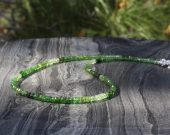 Dainty Tsavorite Garnet Necklace: Sterling Silver, January Birthstone