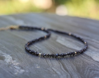 Diamond necklace, raw diamond choker, dainty beaded choker, Ultra dainty diamond necklace, dainty beaded necklace, diamond choker