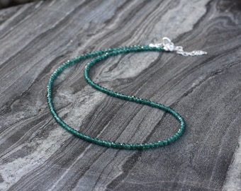 Quartz necklace, Quartz choker, beaded choker, dainty beaded necklace, dainty choker, dainty necklace, necklace set, deep blue quartz