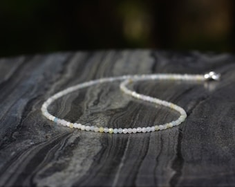 Morganite necklace, Beaded choker, Ultra dainty beaded choker, dainty necklace, dainty beaded necklace, morganite choker, beryl necklace