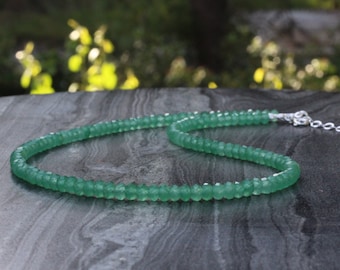 aventurine necklace, aventurine choker, beaded choker, beaded necklace, dainty beaded necklace