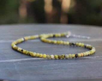 Lizardite necklace, Ultra dainty, Lizardite necklace, dainty beaded necklace, Lizardite choker, beaded choker