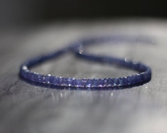 Tanzanite necklace, tanzanite choker, Ultra dainty necklace, Sterling silver beaded necklace, dainty choker necklace, dainty beaded necklace