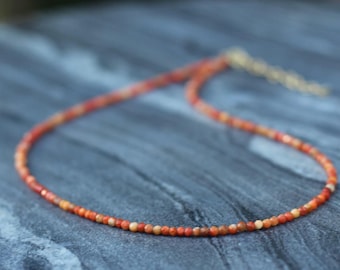 Sponge coral necklace, Ultra dainty, Sponge coral necklace, dainty beaded necklace, Sponge coral choker, beaded choker